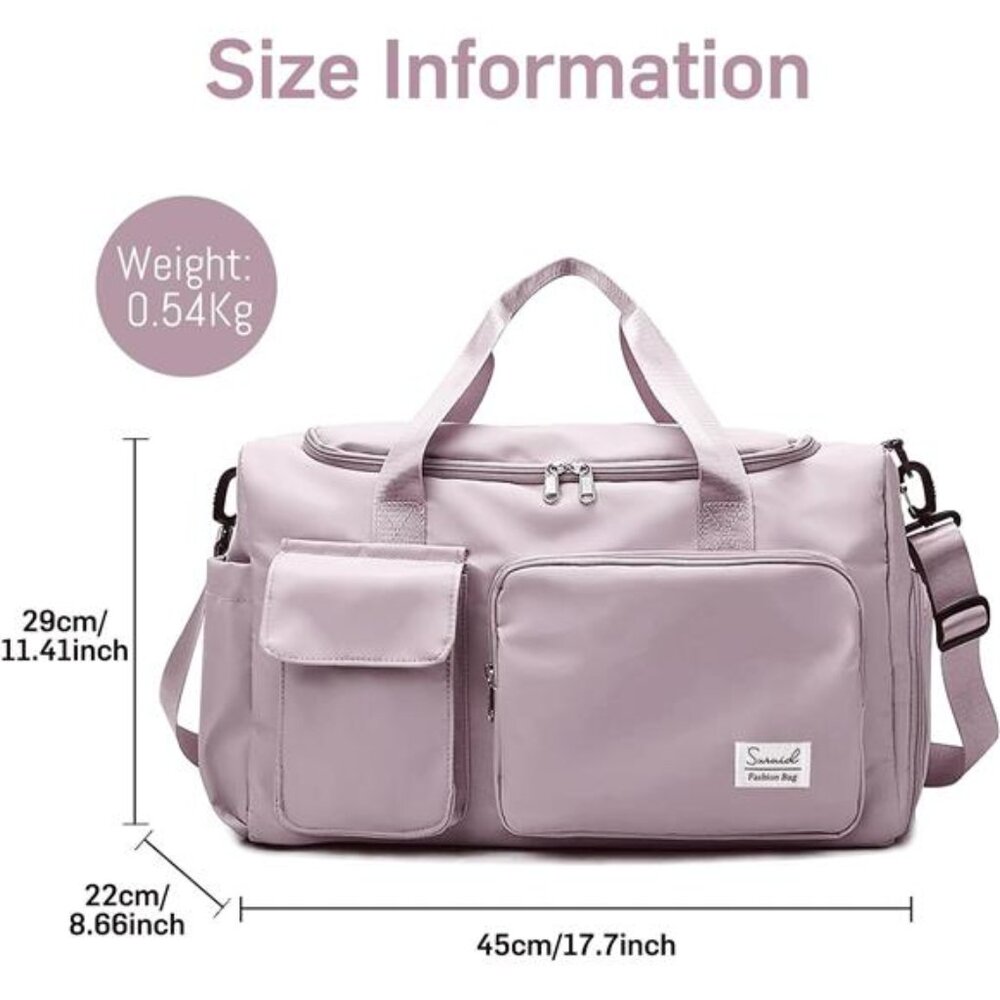 Sports Gym Bag with Shoes Compartment- Pink - Picture 2 of 6